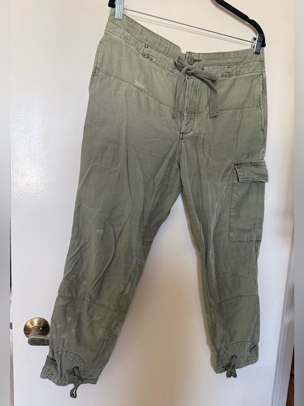 Free People Don't Get Lost Soft Utility Pant in Moss Size 6 Like New